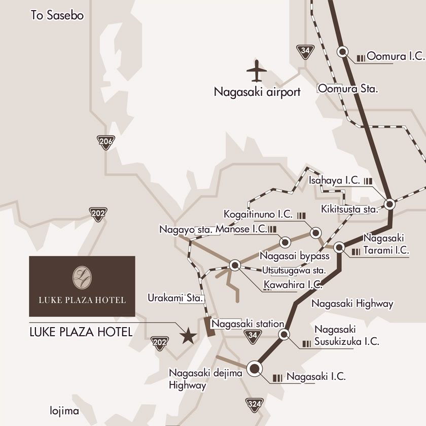 ルークプラザホテル 周辺の地図
